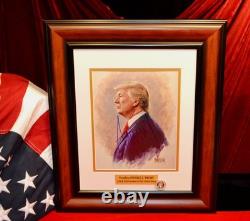 Donald Trump signé, autographe du président, COA UACC RD#228, cadre, chapeau, collection