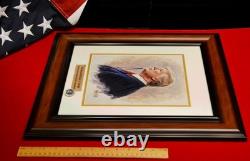 Donald Trump signé, autographe du président, COA UACC RD#228, cadre, chapeau, collection
