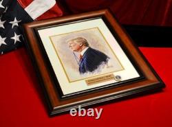 Donald Trump signé, autographe du président, COA UACC RD#228, cadre, chapeau, collection