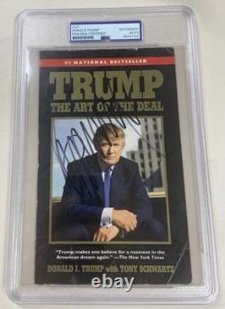Donald Trump signé autographes couverture de livre photo découpée président 45 47 MAGA PSA/DNA
