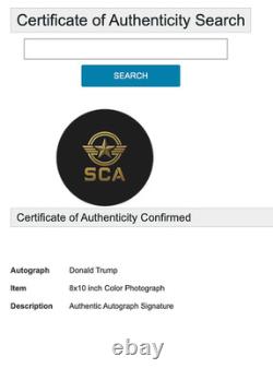 ÉTONNANT ! Autographe authentique de 20x25 cm du PRÉSIDENT DONALD TRUMP signé avec COA