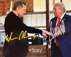 ÉTONNANT ! Donald TRUMP et Elon MUSK ont signé des autographes authentiques 8x10 MAGA avec COA