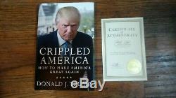 Edition Signée Président Donald Trump Autographié Livre Crippled America