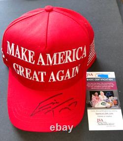 Eric Trump a signé le chapeau officiel 45 47 Maga Hat Make America Great President Son Jsa