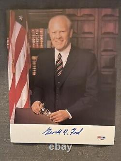 Gerald Ford a signé une photo 8x10 PSA/DNA COA Autographiée Président USA Trump.