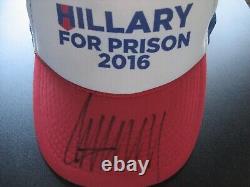 'Hillary en prison 2016 - Casquette signée Donald Trump BAS LOA Authentique Auto RARE'