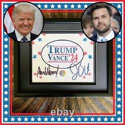 Image authentique signée par Donald Trump et JD Vance avec certificat d'authenticité