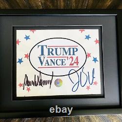 Image authentique signée par Donald Trump et JD Vance avec certificat d'authenticité