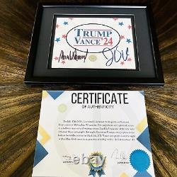 Image authentique signée par Donald Trump et JD Vance avec certificat d'authenticité