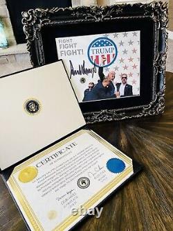 Image encadrée signée de Donald Trump avec certification d'authenticité MAGA RNC