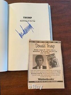 J. Relist Autographed Président Donald Trump 1990 Survivant Au Top