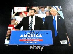 JD Vance Vice-Président 2024 Signé avec Donald Trump 8x10 Photo avec COA