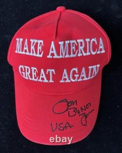 JON BONES JONES Casquette Rouge MAGA Trump Signée BAS Beckett COA Autographe Champion UFC