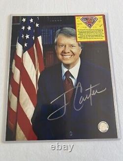 Jimmy Carter, président des États-Unis, photo 10x8 authentiquement signée avec certificat d'authenticité de SSC