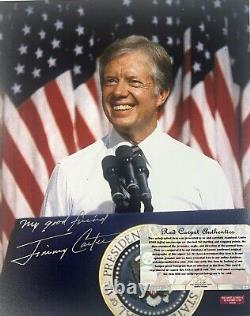 Jimmy Carter, président des États-Unis, photo de 10x8 authentiquement signée RCA COA