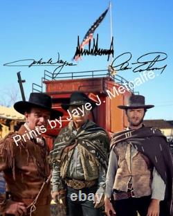 John Wayne, Donald Trump et Clint Eastwood Art western, Signé par l'artiste