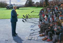 Jon Mcnaughton Vous Êtes Fake News 24x36 S/n Canvas Donald Trump Media Clowns Art