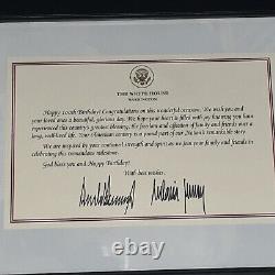 Joyeux 100e anniversaire, historique, lettre signée autographiée de DONALD TRUMP