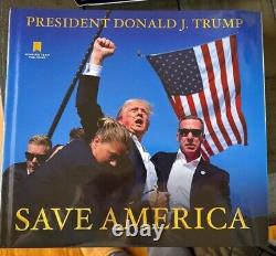 LIVRE SIGNÉ PAR DONALD J TRUMP Save America 2024 MAGA RARE ÉPUISÉ