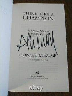 Le Nouveau Président Donald Trump A Signé Penser Comme Un Champion Premier Ed Book Autograph