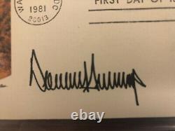 Le Président Américain Donald Trump A Signé Autographe Premier Jour Couverture 1981