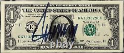 Le Président Authentifié Donald Trump A Signé/autographié Dollar Bill. Jsa Cert