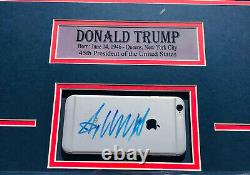 Le Président De Psa/dna Donald Trump A Signé Un Iphone Encadré Autographié Avecsteve Jobs