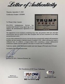 Le Président De Psa/dna Donald Trump A Signé Une Affiche De Bannière De Campagne Encadrée Autographiée