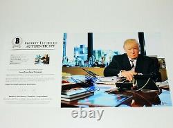 Le Président Donald J Trump Signé 11x14 Photo Beckett Coa Make Amérique Grande Againe