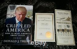 Le Président Donald J Trump Signé 6201/10 000 Crippled Amérique Du Livre Premiere Coa