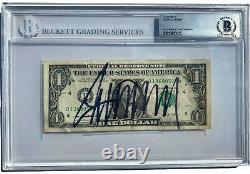 Le Président Donald J Trump Signé Autographié 1 Dollar Bill One Dollar Money Bas