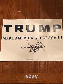 Le Président Donald Trump A Dédicacé 2016 Signé Affiche De Campagne
