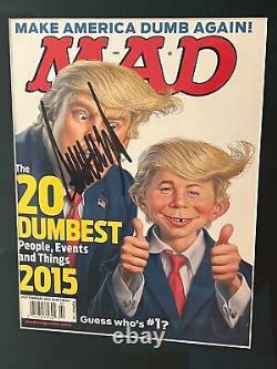 Le Président Donald Trump A Signé Framed Mad Magazine Autographe Maga Jsa Coa Rare