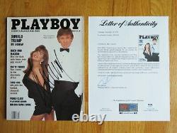 Le Président Donald Trump A Signé Playboy Mars 1990 Magazine Psa Lettre Ai00100