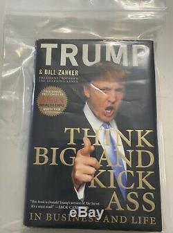 Le Président Donald Trump Autographié Livre Think Big & Kick Ass In Business & Life