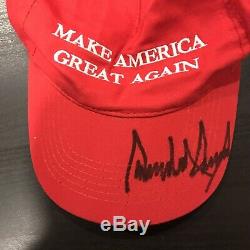 Le Président Donald Trump Autographié Signée À La Main Faire Amérique Grande Encore Une Fois Hat