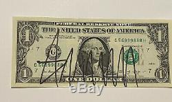 Le Président Donald Trump Autographié Signée À La Main One Dollar Bill Monnaie Coa