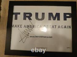 Le Président Donald Trump Encadré Autographié 2016 Affiche De Campagne -rare Psa/dna