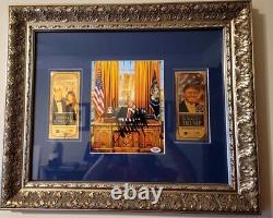 Le Président Donald Trump Hand Signé 8x10 Photo Framed Psa