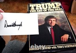 Le Président Donald Trump L'art Du Livre Des Affaires Avec Une Carte D'index Signée 3 X 5