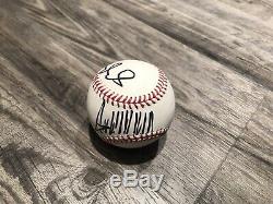 Le Président Donald Trump / Mike Pence Double Signé Autographed Baseball Psa / Adn Coa