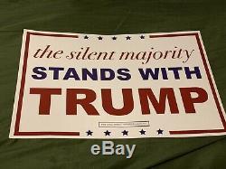 Le Président Donald Trump Signature Campagne Rallye Signe Majorité Silencieuse 2016 Rare