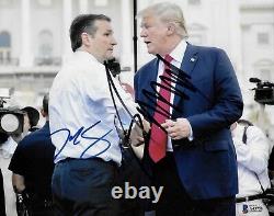 Le Président Donald Trump Signé 8x10 Beckett Coa Bas Autographe Authentique Ted Cruz