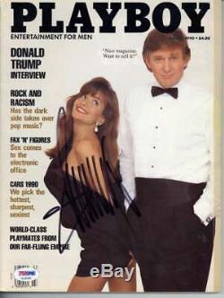 Le Président Donald Trump Signé Autographié Playboy Magazine Psa / Adn