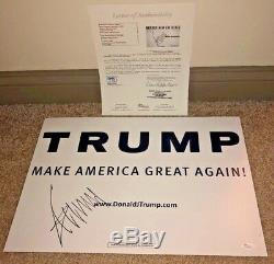 Le Président Donald Trump Signé Campagne Poster Marque Américaine Grande Encore Une Fois Jsa