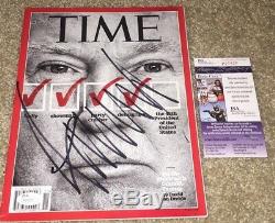 Le Président Donald Trump Signé Time Magazine Make Américain Great Encore Une Fois Potus Jsa