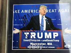 Le Président Donald Trump, Une Photo Dédicacée Encadrée, Lettre Entière De Beckett Bas Jsa Psa