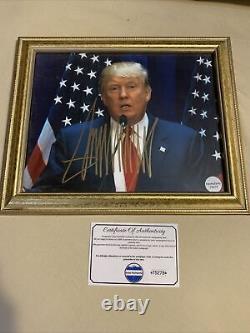 Le Président Trump Photo Signée Avec Cadre