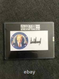 Le président DONALD TRUMP a signé une carte du Sceau Présidentiel authentique GEM mt 10.
