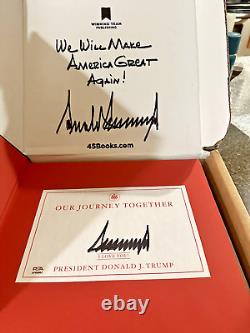 Le président Donald J Trump a signé notre voyage ensemble, boîte originale, Psa Mint 9